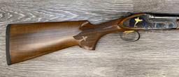 ENGRAVED/GOLD GAME BIRD-INLAID L.C. SMITH/MARLIN FIREARMS CO. DELUXE SXS 28 GA. SHOTGUN.