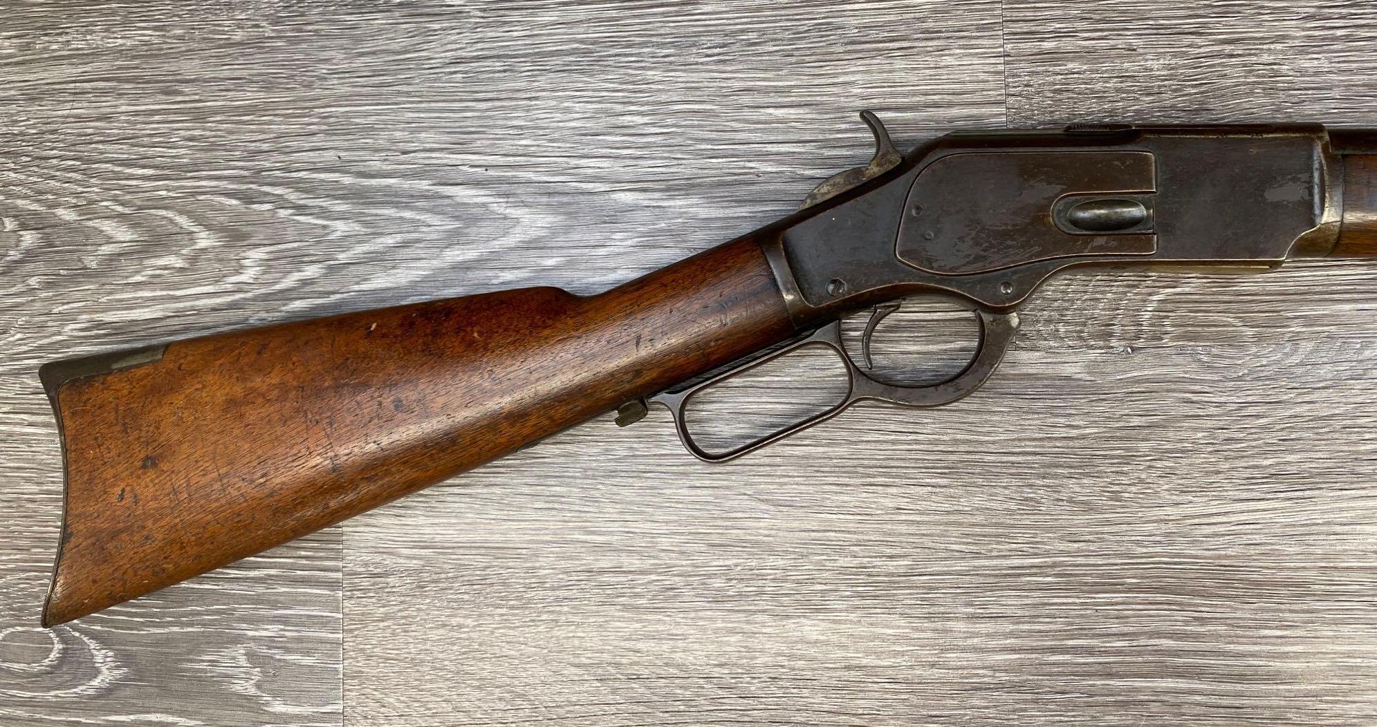 WINCHESTER MODEL 1873 .44 WCF CAL. LEVER-ACTION RIFLE SHORTENED TO 23" (CIRCA 1890).