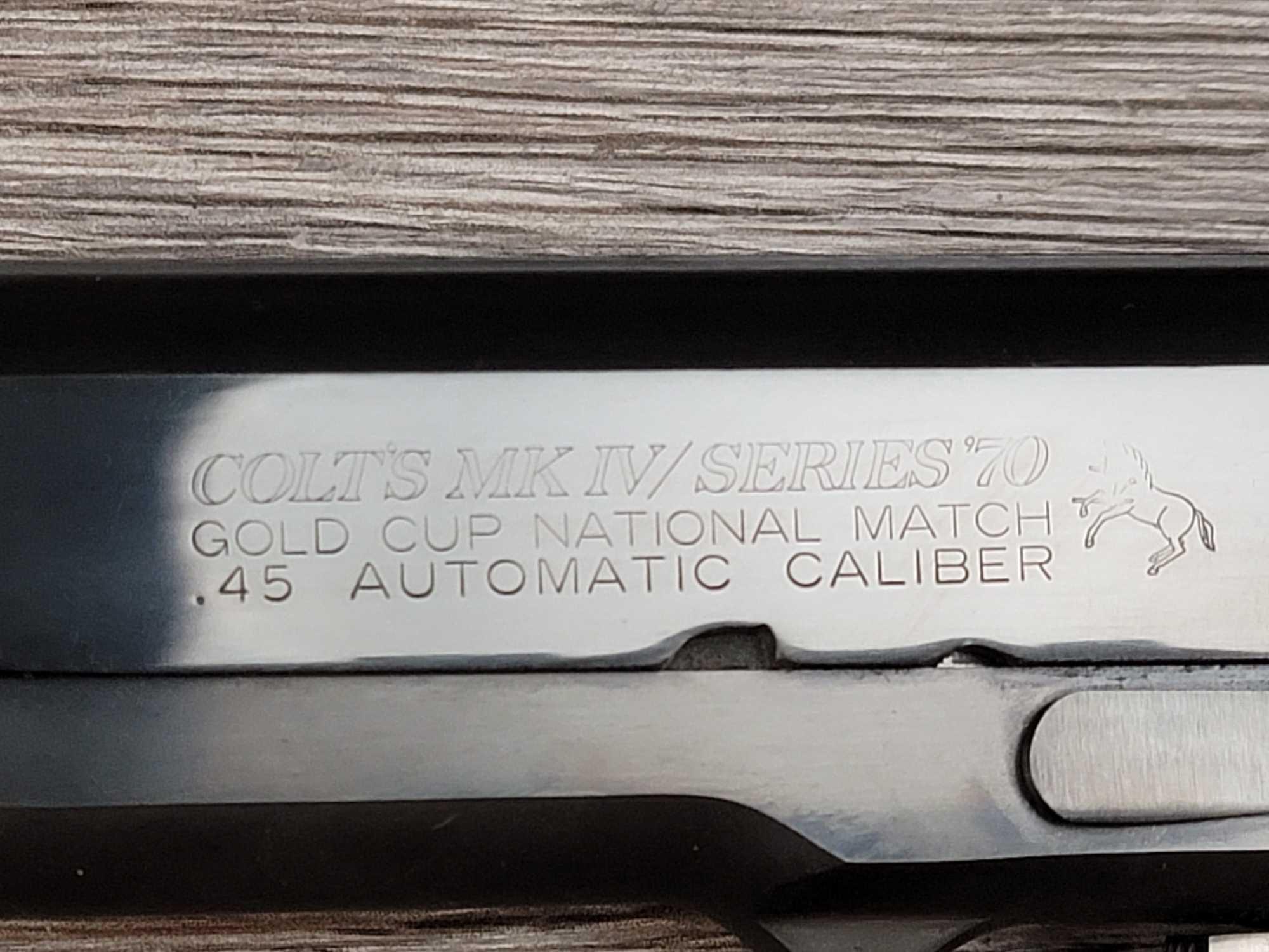 COLT MK IV SERIES 70 GOLD CUP NATIONA MATCH PISTOL .45ACP CALIBER.