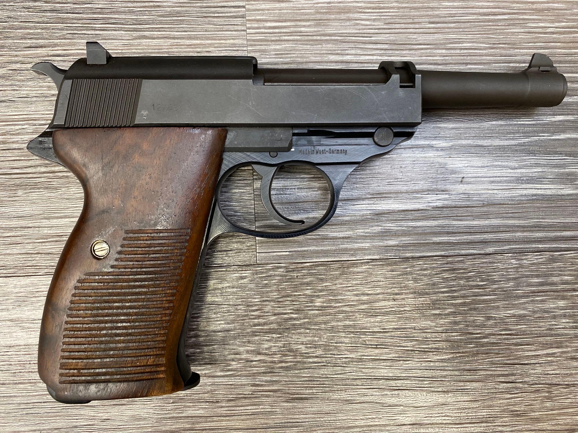 WEST GERMAN-MADE WALTHER MODEL P38 22 CAL. DA SEMI-AUTO PISTOL W/ CASE & EXTRA MAGAZINE.