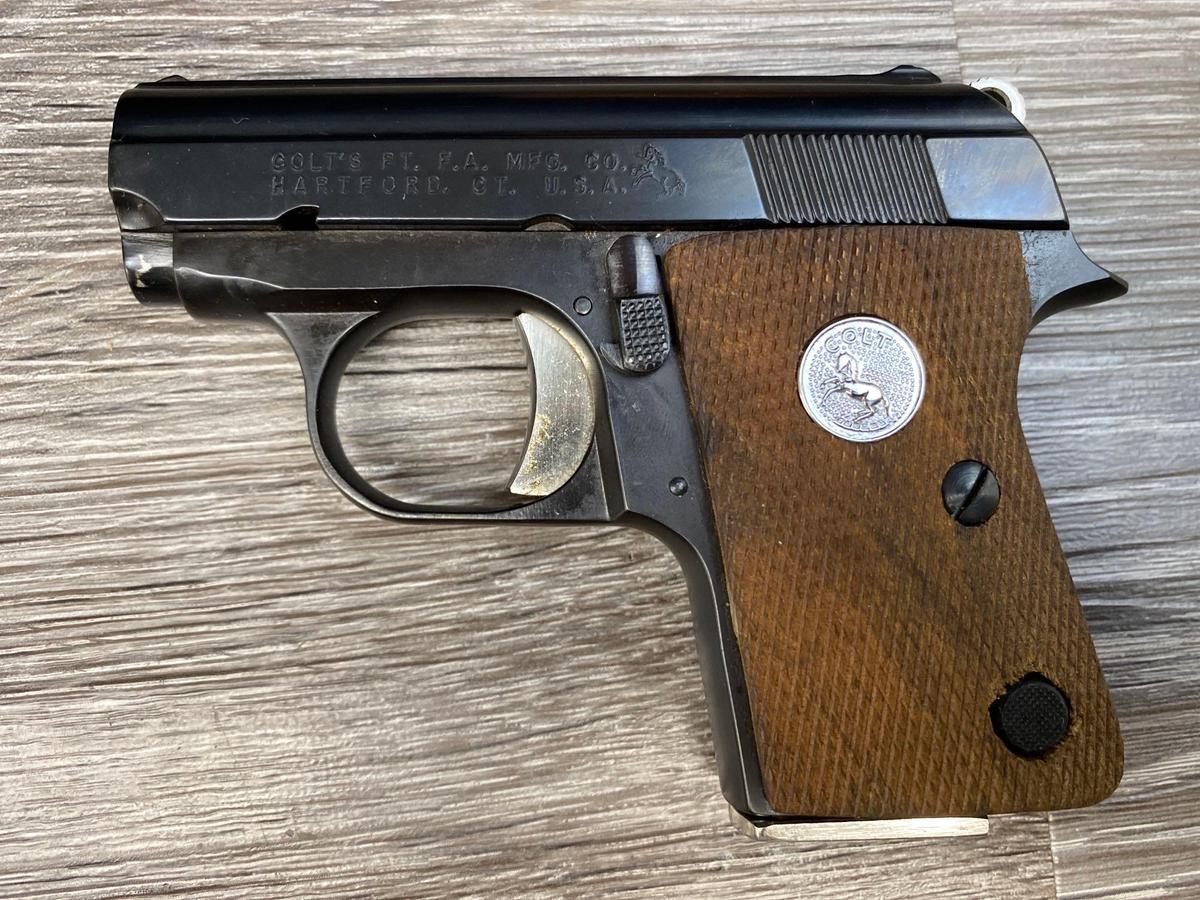 COLT JUNIOR SEMI-AUTO PISTOL .25 ACP W/BOX CONSECUTIVE TO THE NEXT LOT