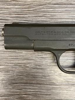 WWII-ERA COLT US PROPERTY MARKED MODEL 1903 SEMI-AUTO PISTOL .32 ACP PARKERIZED W/BOX (CIRCA 1944).