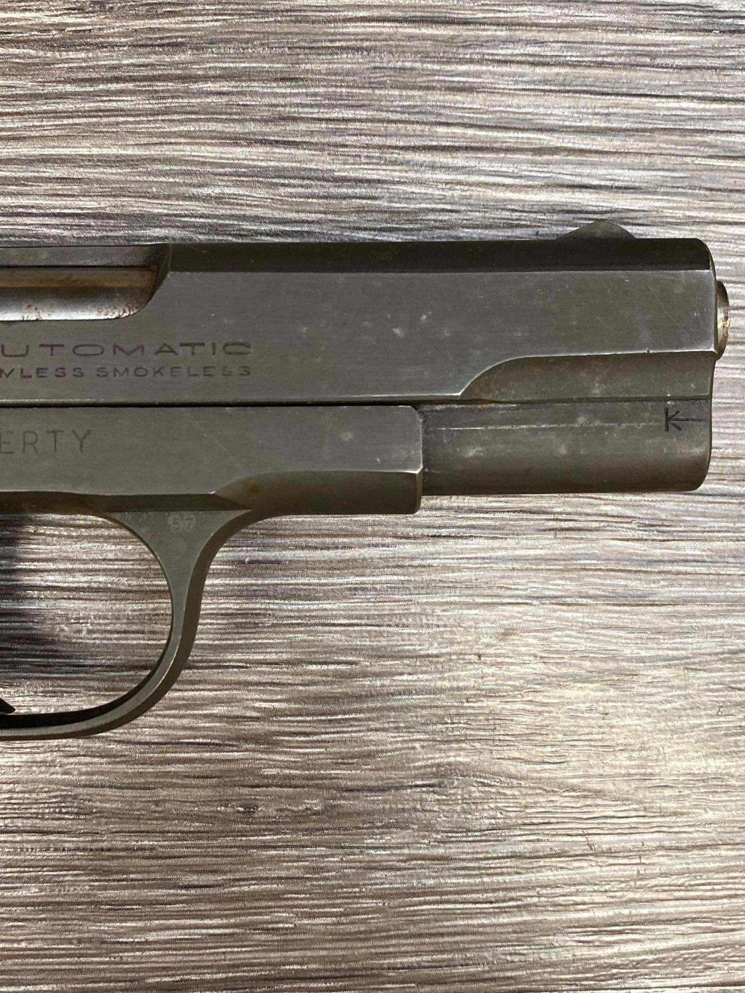 WWII-ERA COLT US PROPERTY MARKED MODEL 1903 SEMI-AUTO PISTOL .32 ACP PARKERIZED W/BOX (CIRCA 1944).