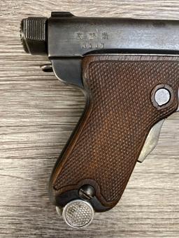 RARE JAPANESE TYPE B BABY NAMBU SEMI-AUTO PISTOL 7MM W/CLAM SHELL HOLSTER