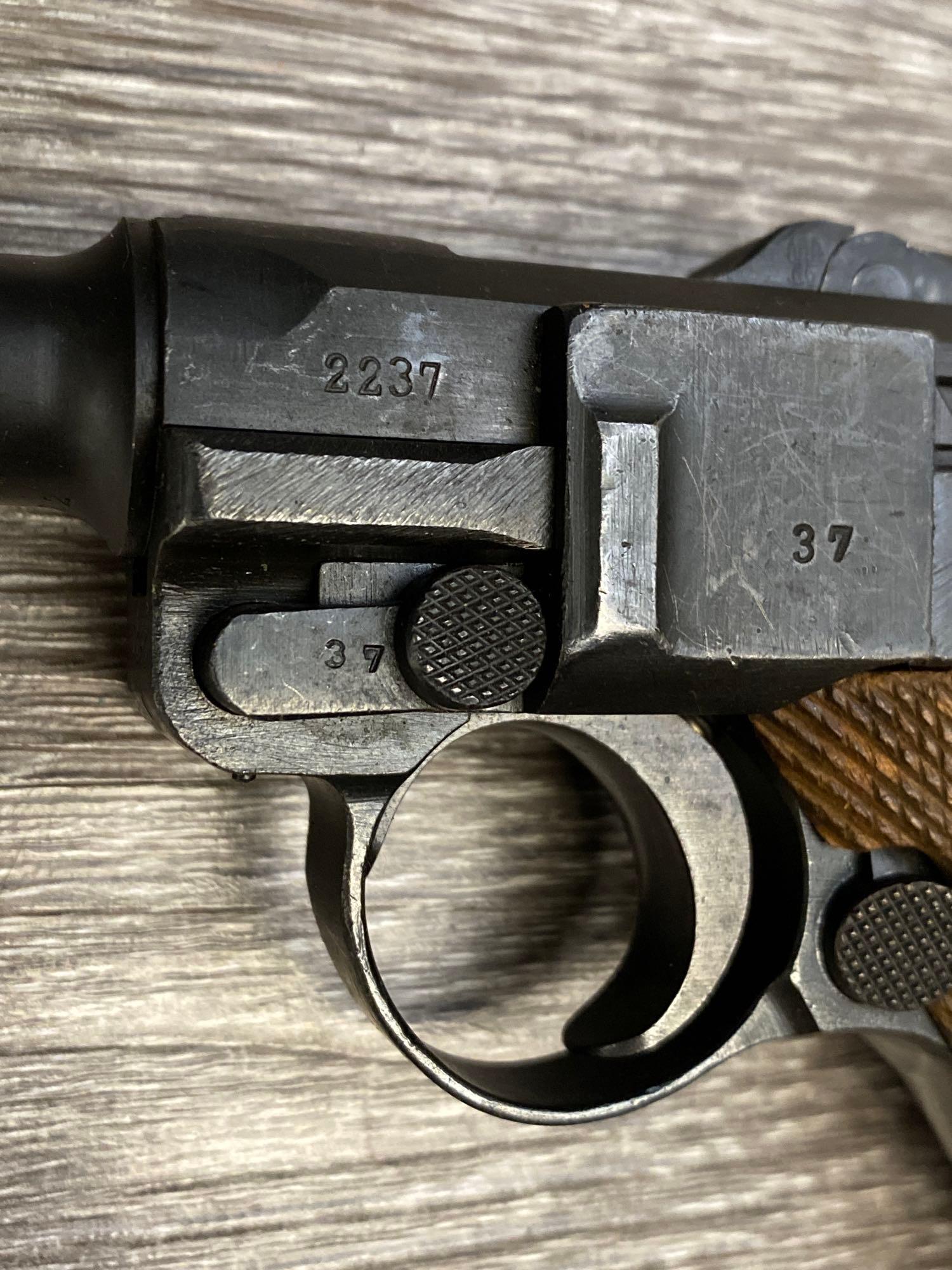 1918 DWM LUGER SEMI-AUTO PISTOL 9MM W/ NAZI MARKED HOLSTER