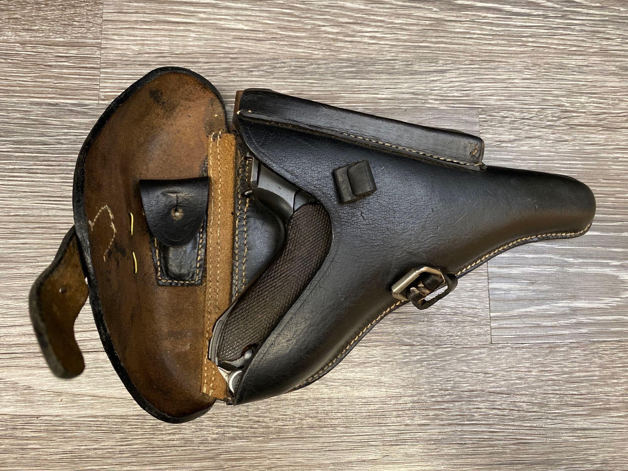 1918 DWM LUGER SEMI-AUTO PISTOL 9MM W/ NAZI MARKED HOLSTER