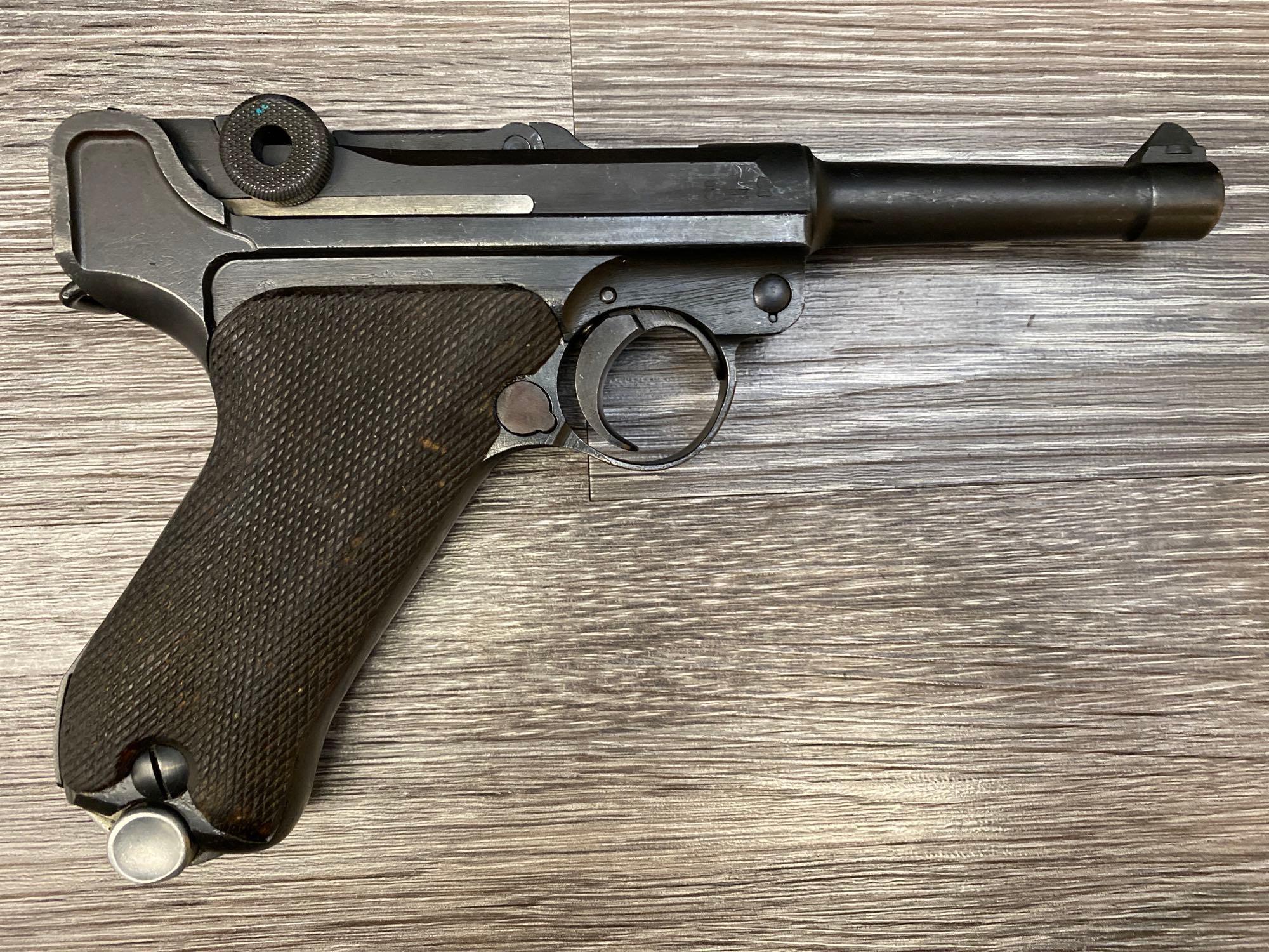 1918 DWM LUGER SEMI-AUTO PISTOL 9MM W/ NAZI MARKED HOLSTER