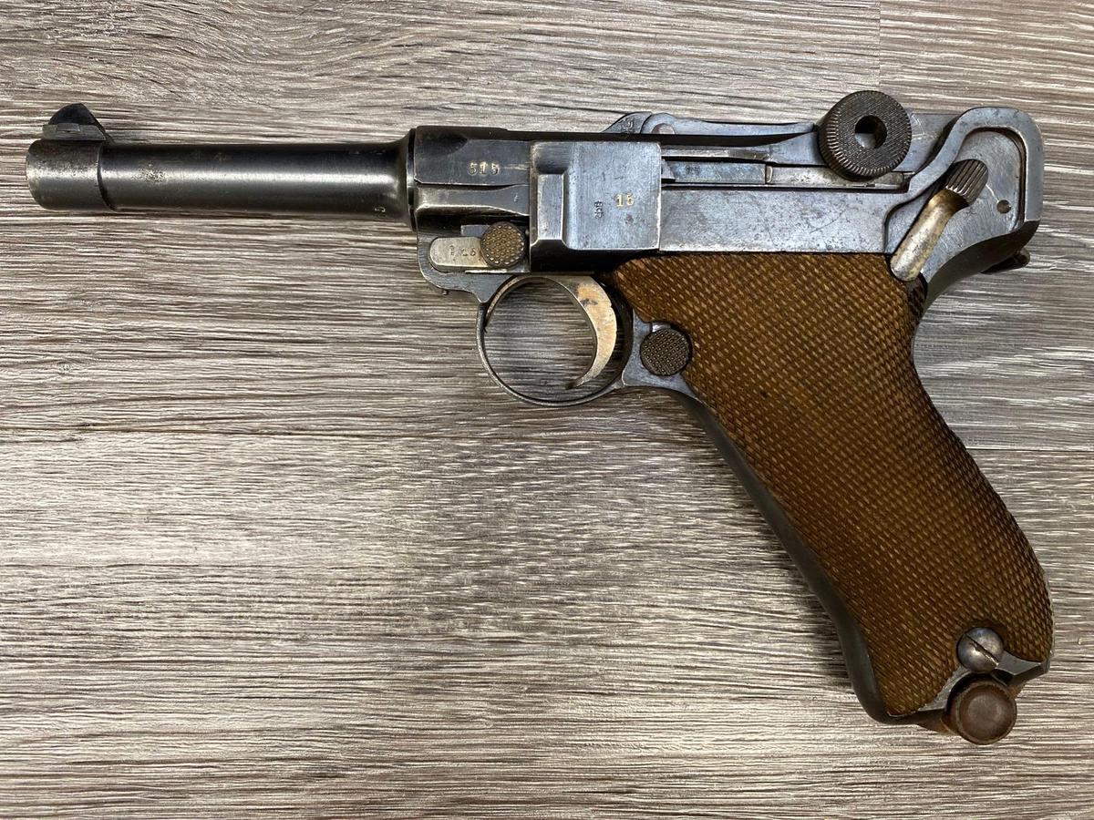 ERFURT LUGER SEMI-AUTO PISTOL 9MM DATED 1917