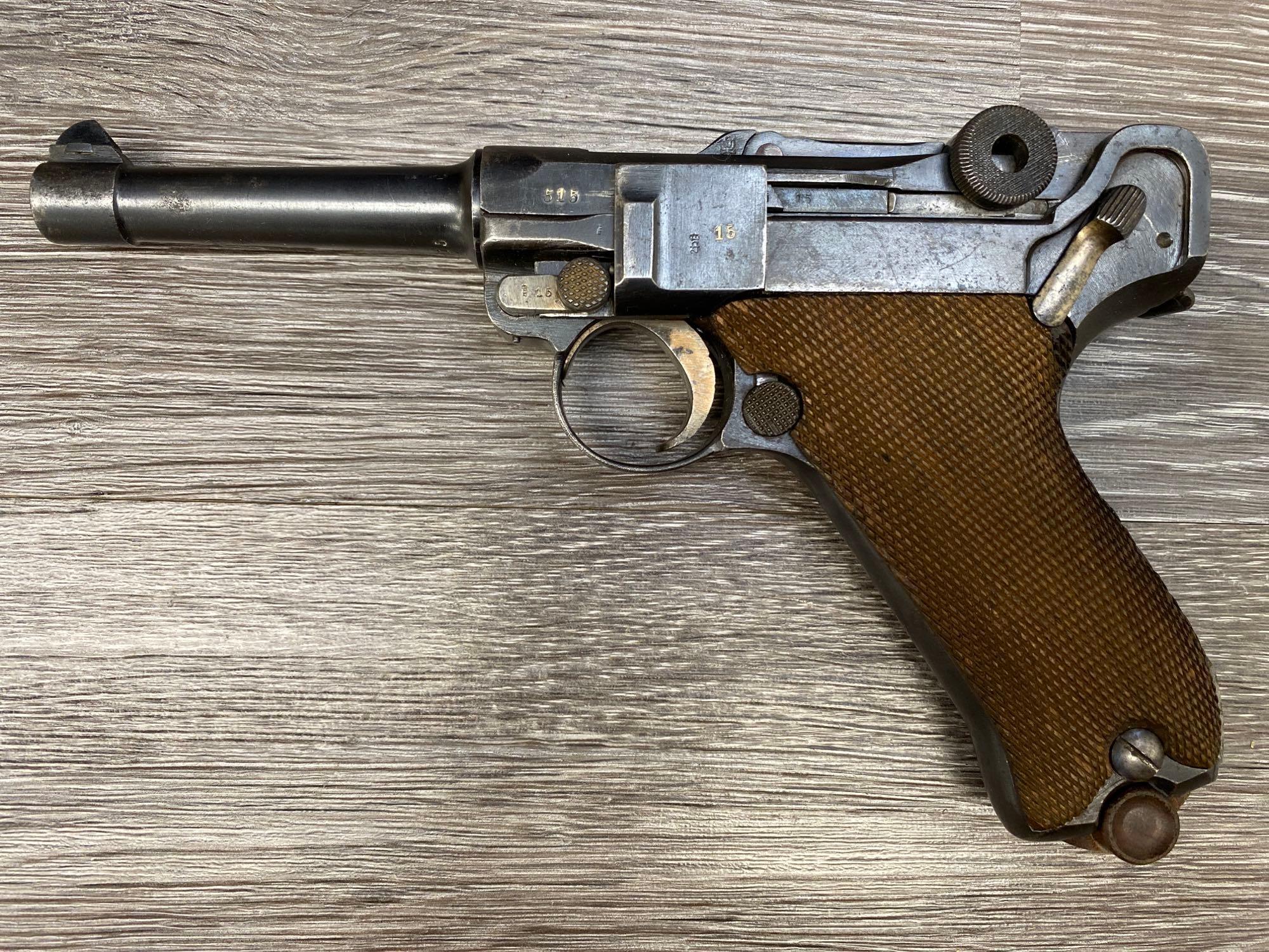 ERFURT LUGER SEMI-AUTO PISTOL 9MM DATED 1917