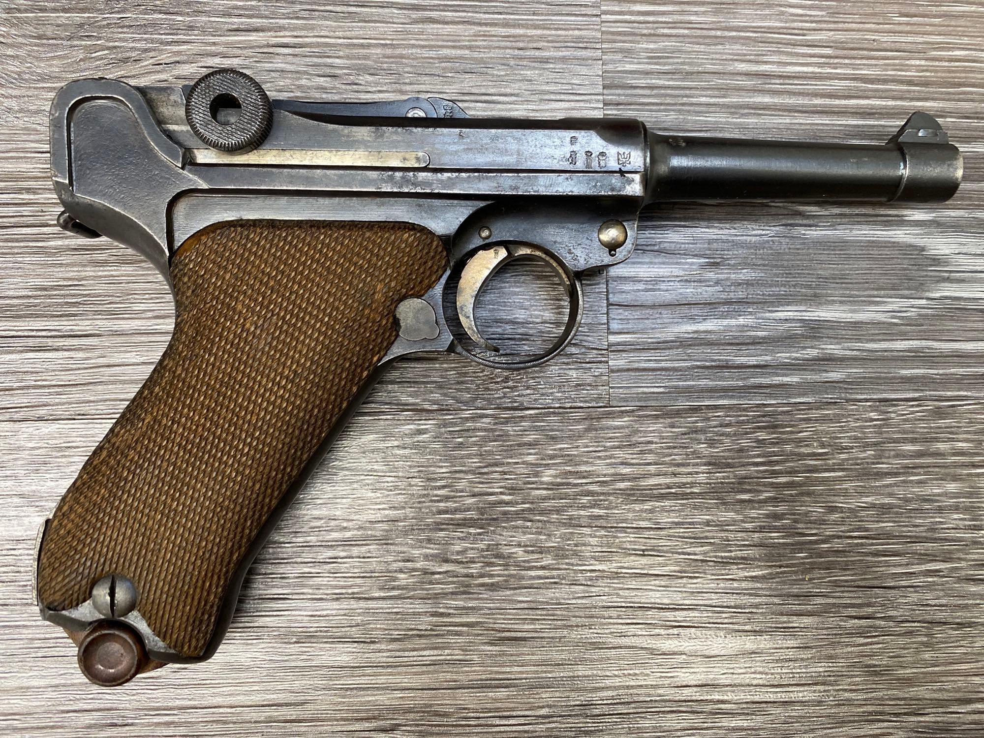 ERFURT LUGER SEMI-AUTO PISTOL 9MM DATED 1917