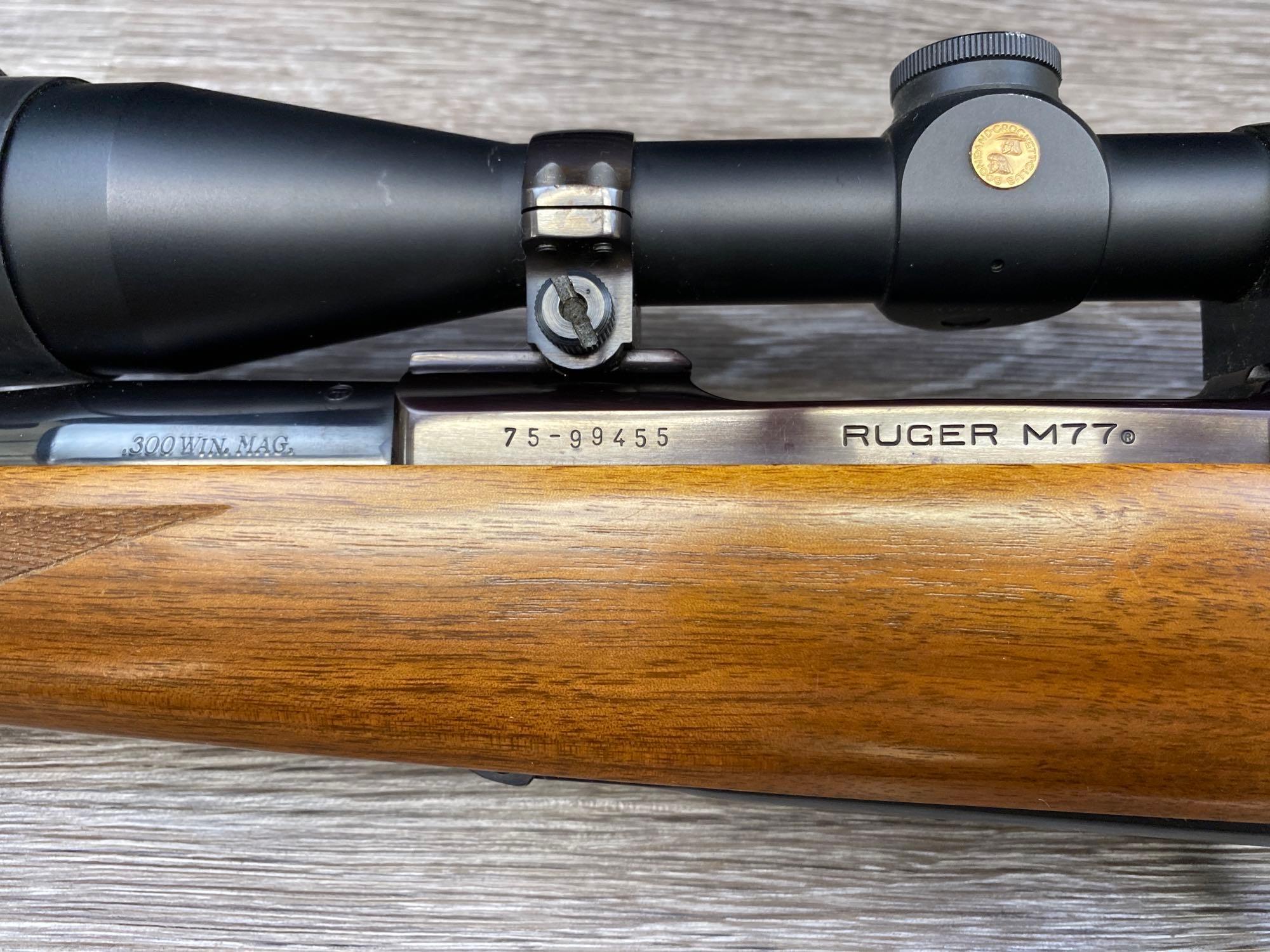 RUGER M77 BOLT-ACTION RIFLE .300 WIN. MAG. CAL. w/LEUPOLD SCOPE