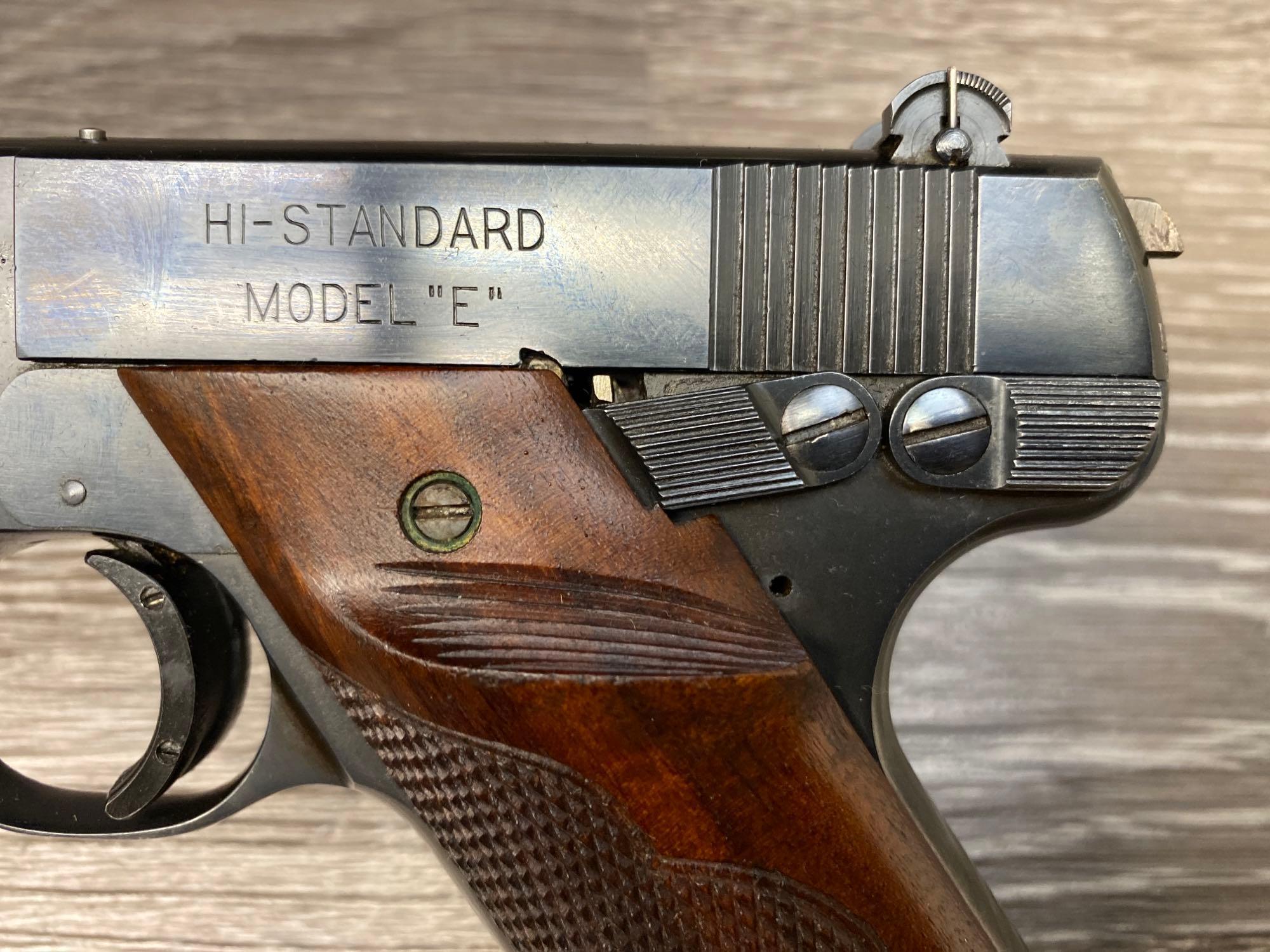 HIGH STANDARD MODEL E .22 LR SEMI AUTO TARGET PISTOL