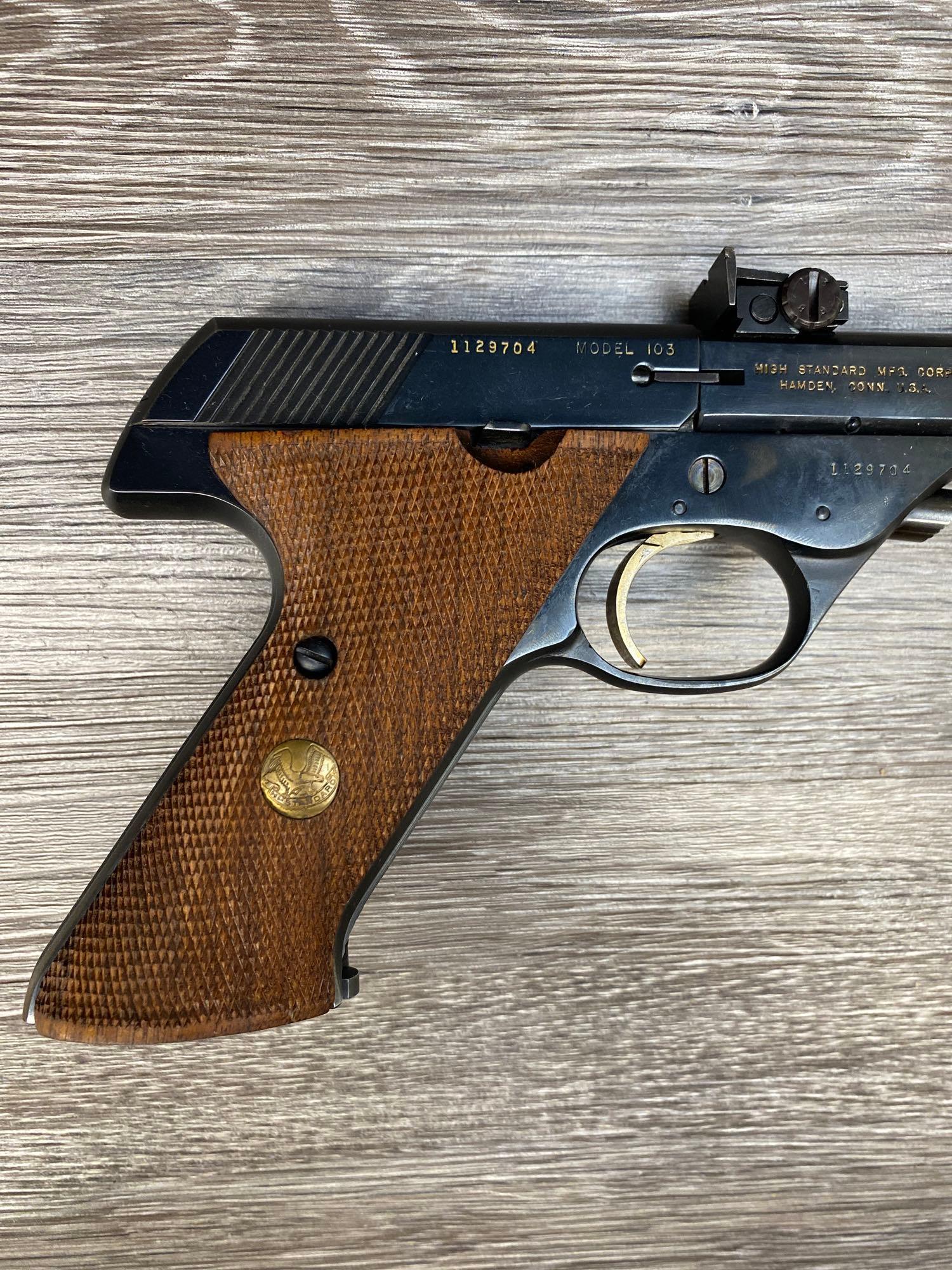 HIGH STANDARD SUPERMATIC TROPHY .22 LR SEMI AUTO TARGET PISTOL