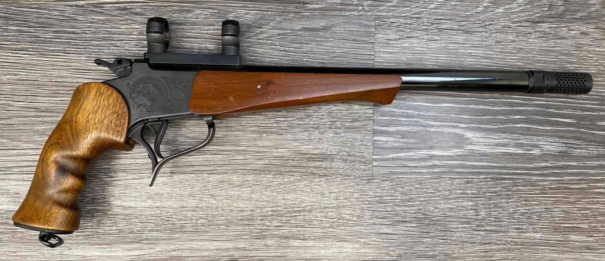 THOMPSON CENTER CONTENDER .223 REMINGTON SINGLE SHOT PISTOL W/RINGS