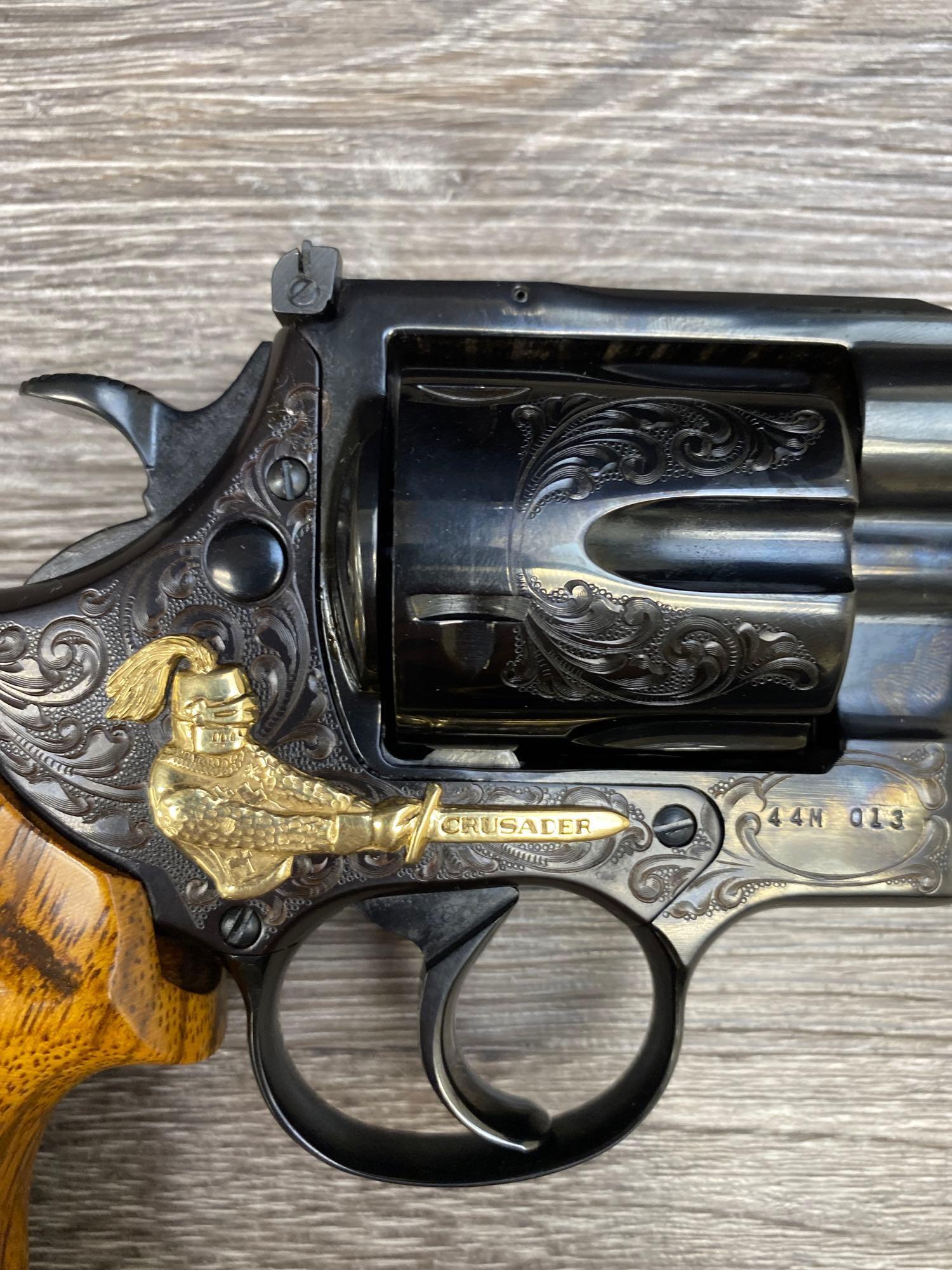 RARE HIGH STANDARD CRUSADER ENGRAVED 50TH ANNIVERSARY REVOLVER .44 MAGNUM