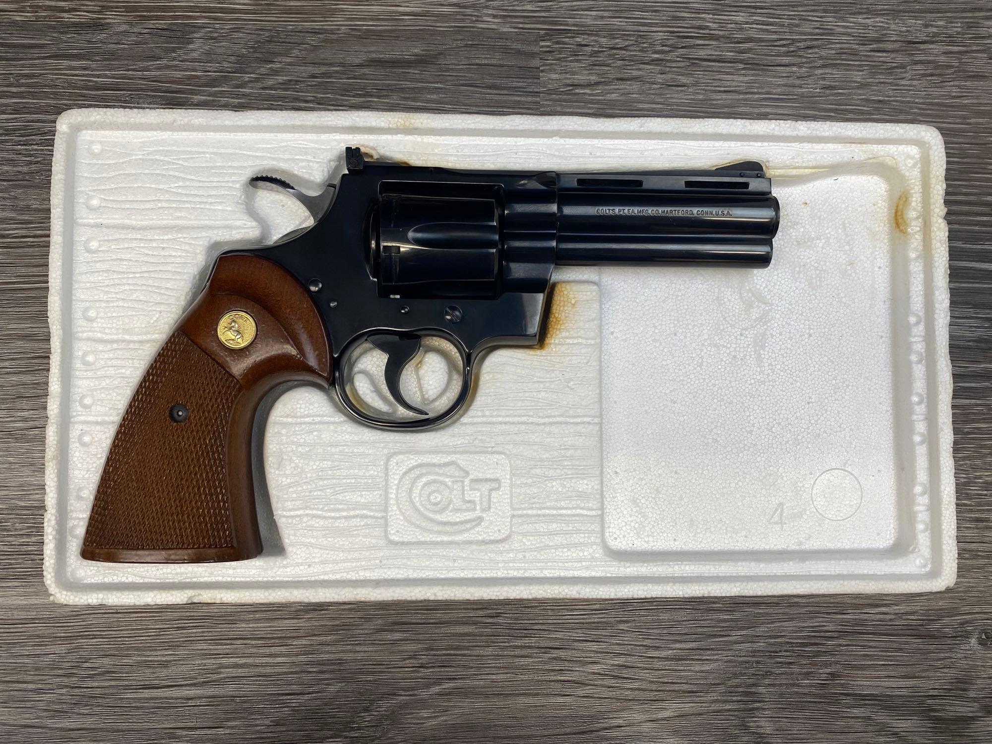 COLT PYTHON MODEL .357 MAGNUM CALIBER DA REVOLVER (CIRCA 1967) W/CARDBOARD FACTORY BOX/INSERTS.