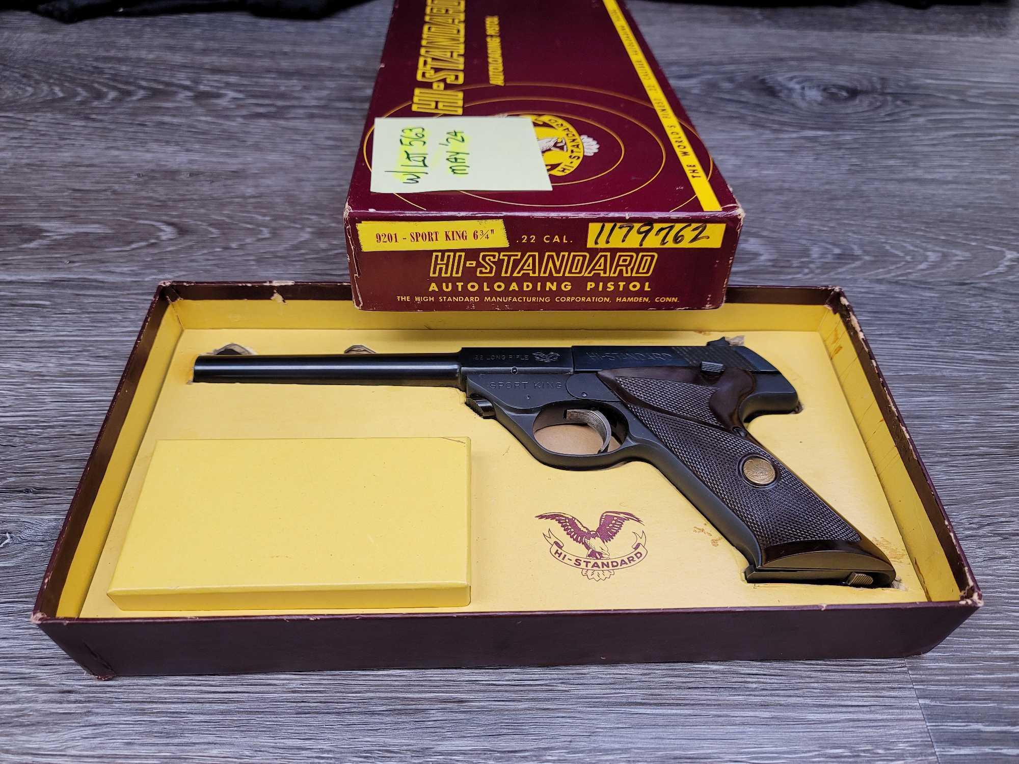 HIGH STANDARD SPORT KING MODEL 103 .22LR CALIBER SEMI AUTO PISTOL W/BOX