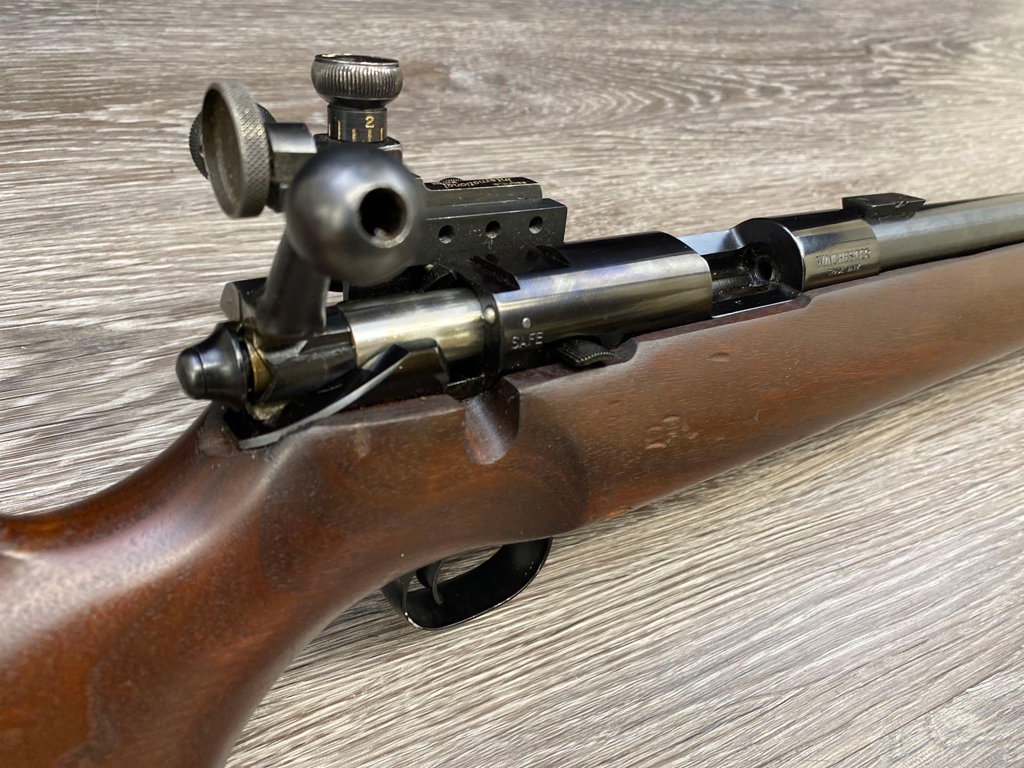 RARE WINCHESTER MODEL 52D SINGLE SHOT BOLT-ACTION TARGET RIFLE, .22LR CALIBER, TARGET SIGHTS.