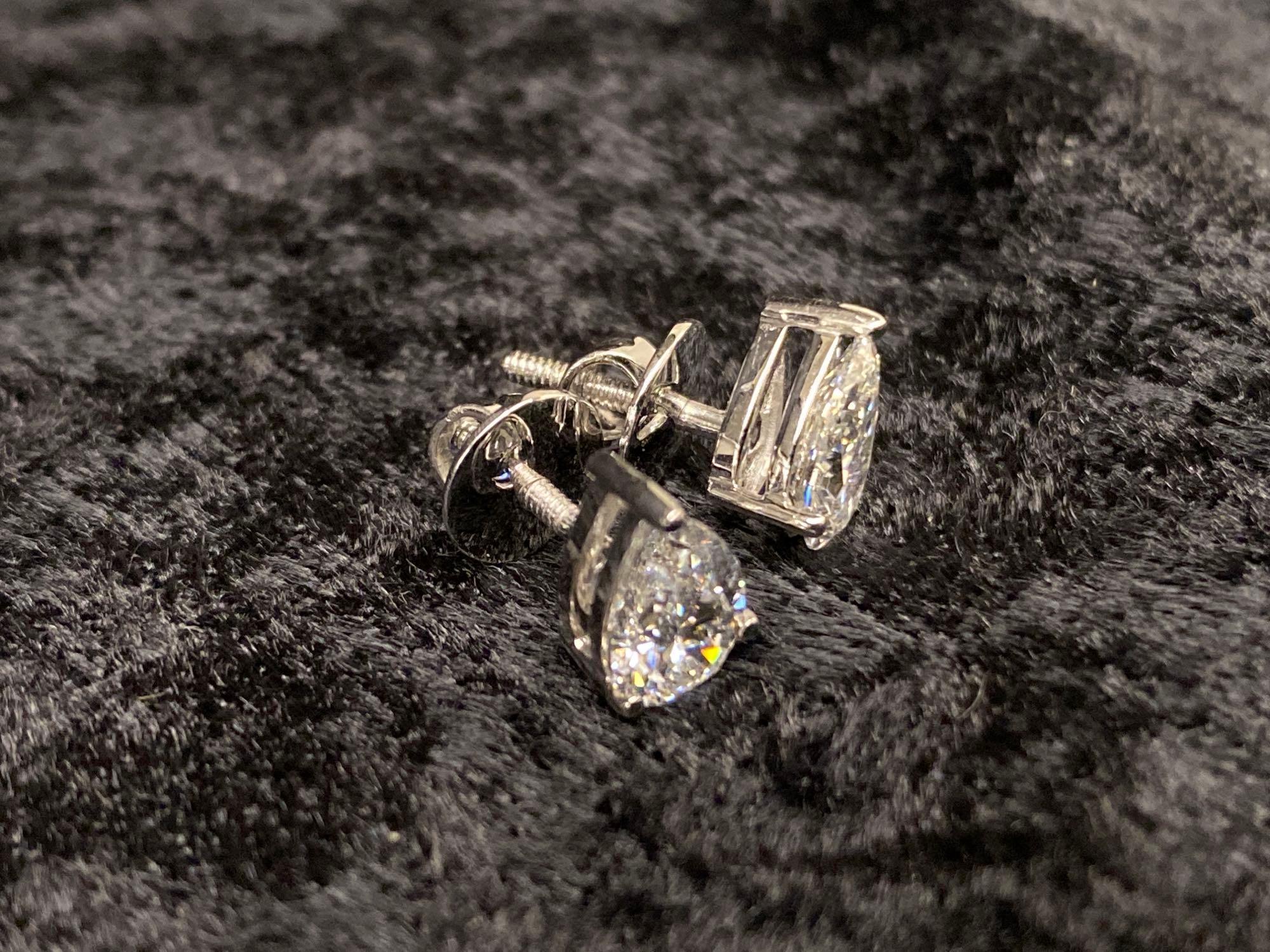 One Pair of CVD Diamond Studs in White Gold