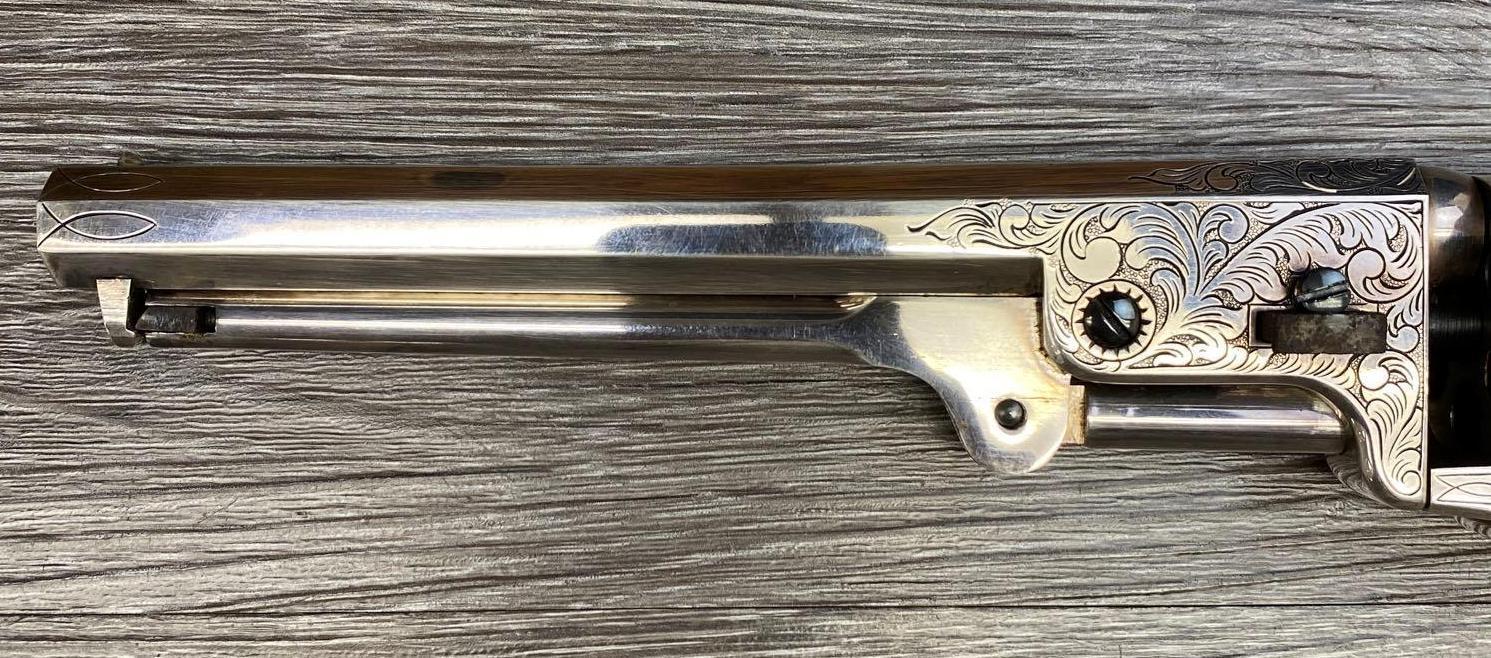 1 OF 100 CASED, ENGAVED, SILVER-PLATED U.S. NAVY COMMEMORATIVE COLT M-1851 .36 CAL. REVOLVER