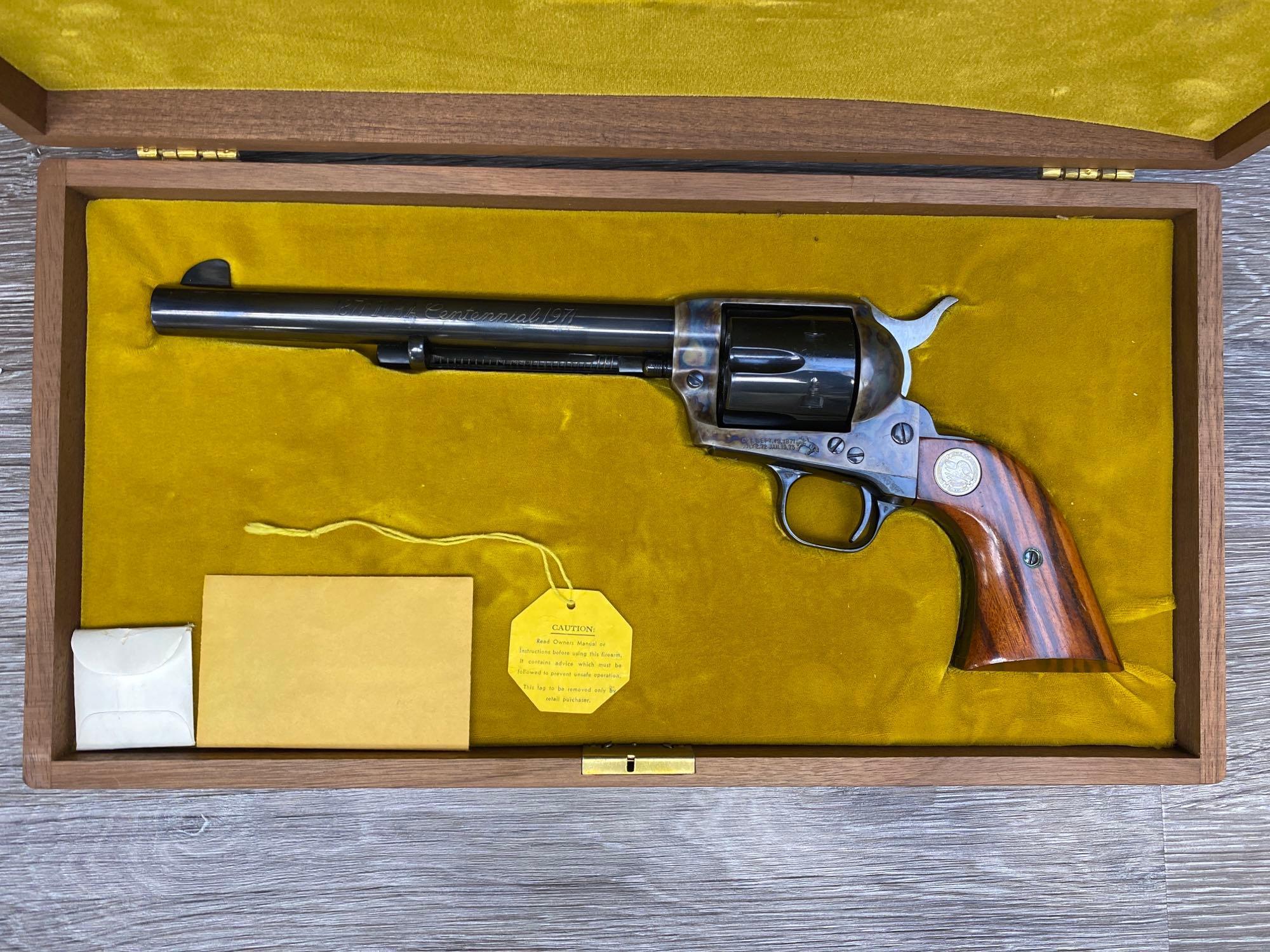 CASED COLT 1871-1971 NRA CENTENNIAL SINGLE ACTION ARMY .45 COLT REVOLVER