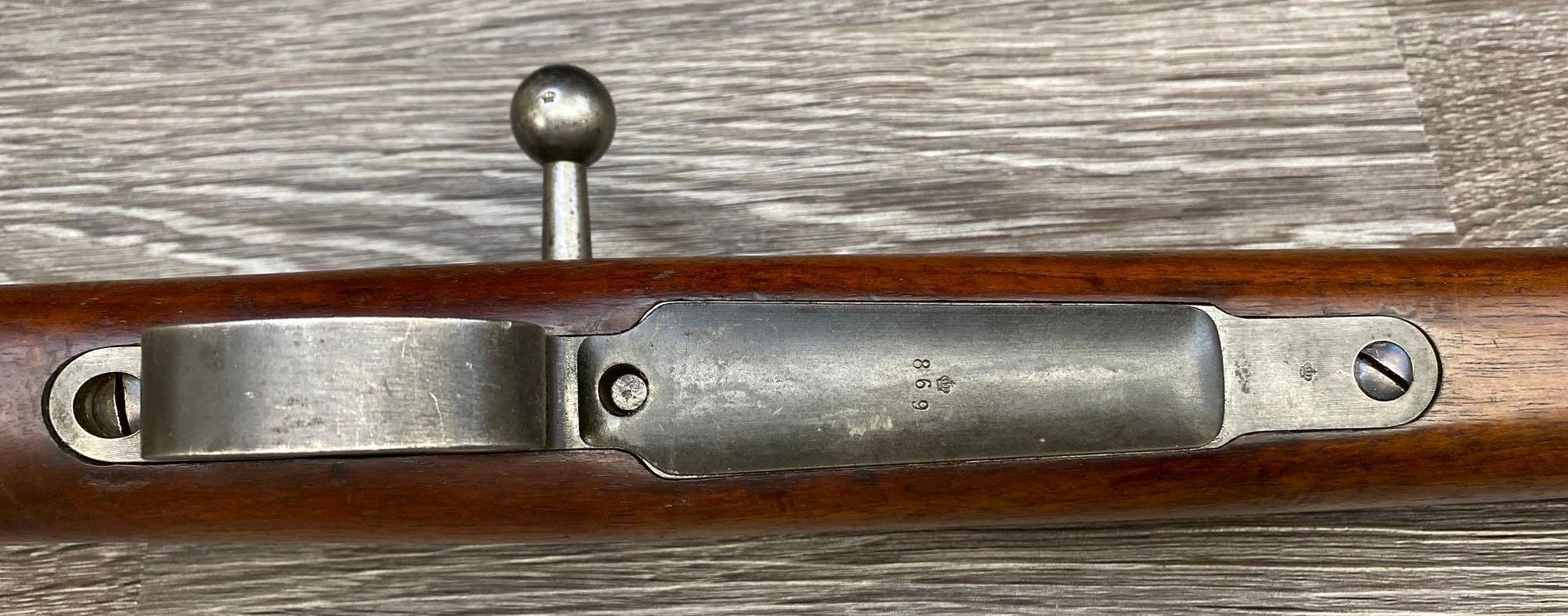 CARL GUSTAFS M96 SWEDISH MAUSER BOLT ACTION RIFLE 6.5 X 55 DATED 1910