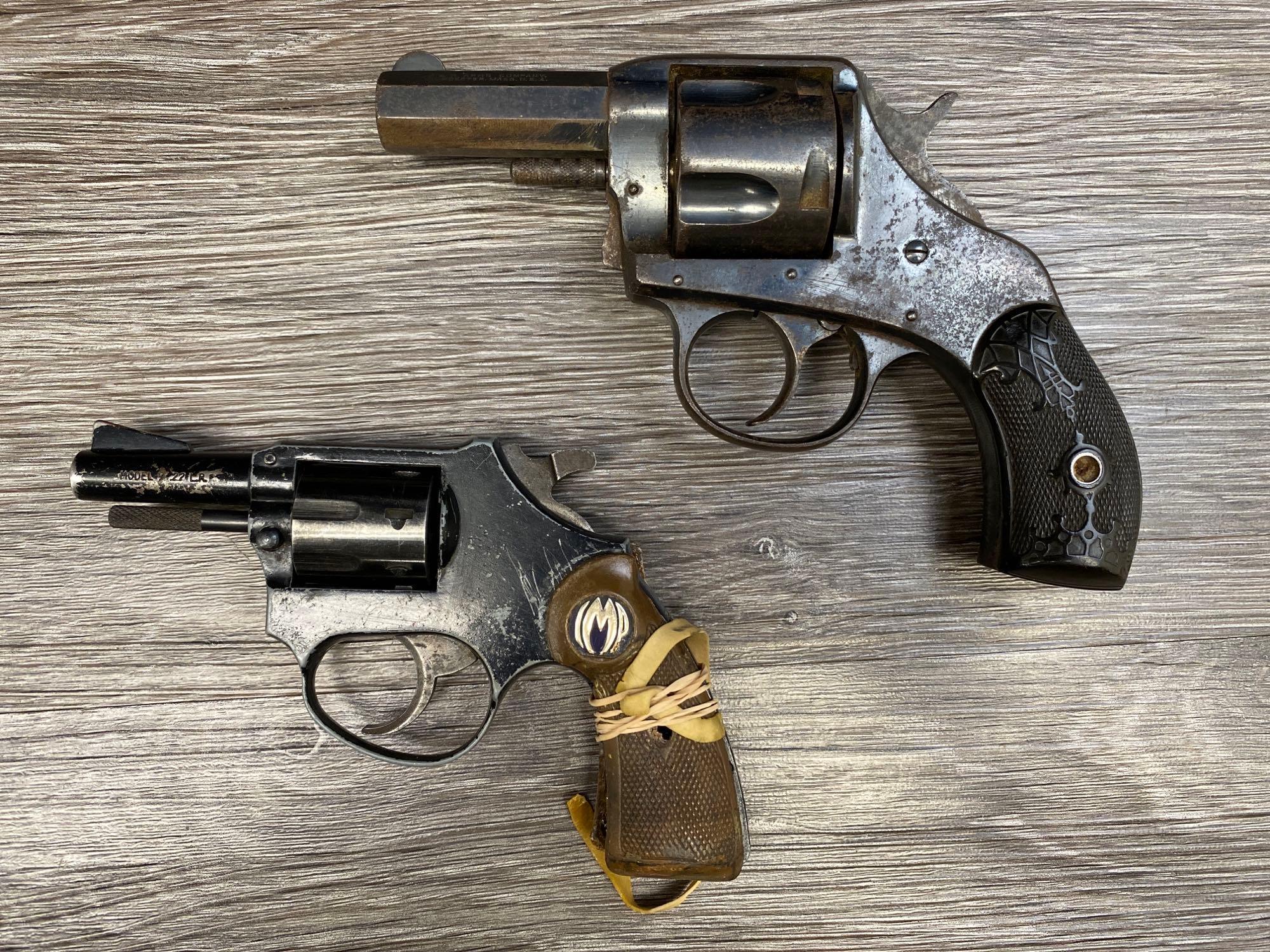 LOT OF TWO DA REVOLVERS; H&R AMERICAN DOUBLE ACTION .45 CAL & IMPERIAL METAL PROD. .22 REVOLVER