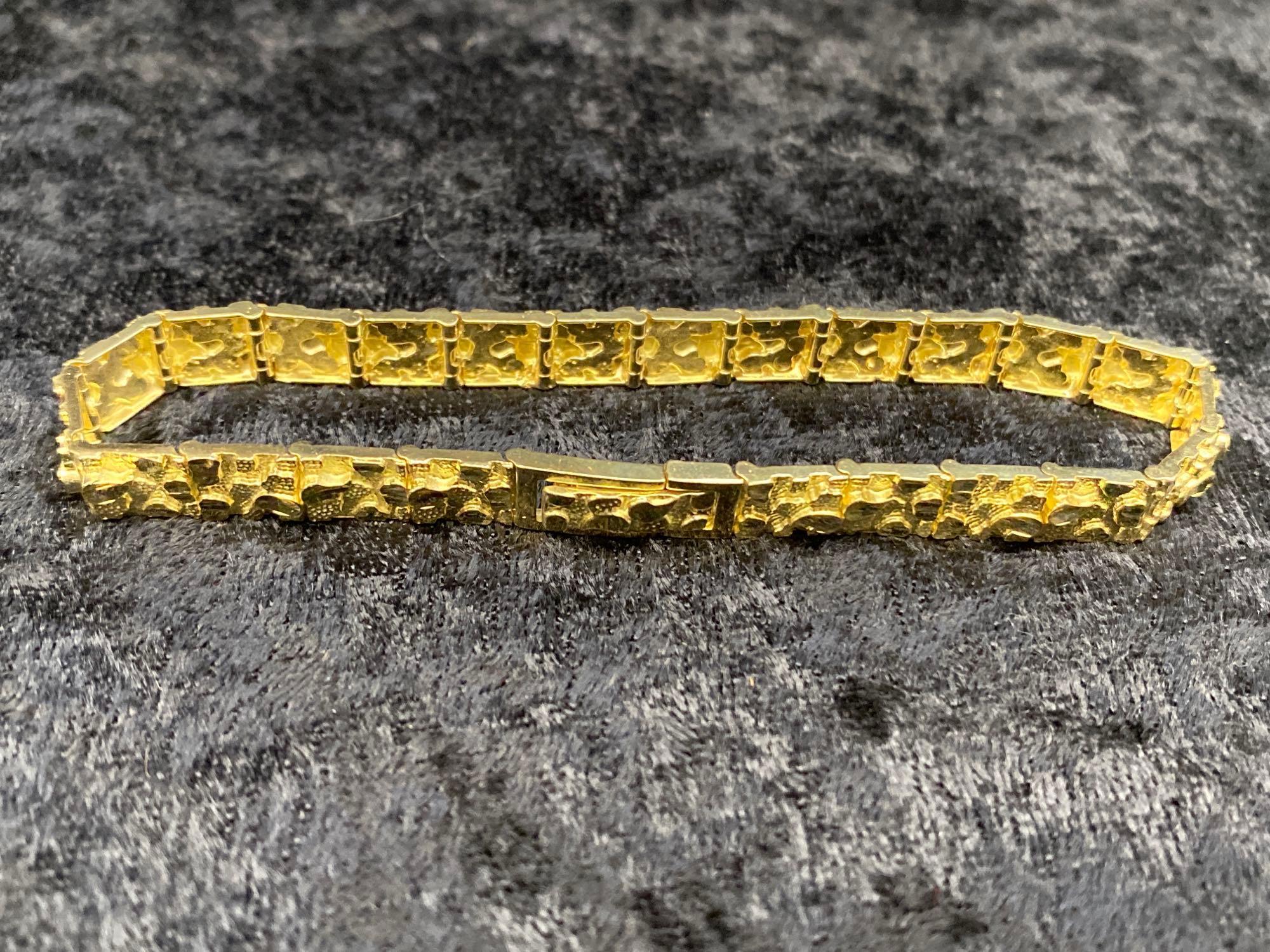 One Nugget Bracelet in 10k Solid Gold