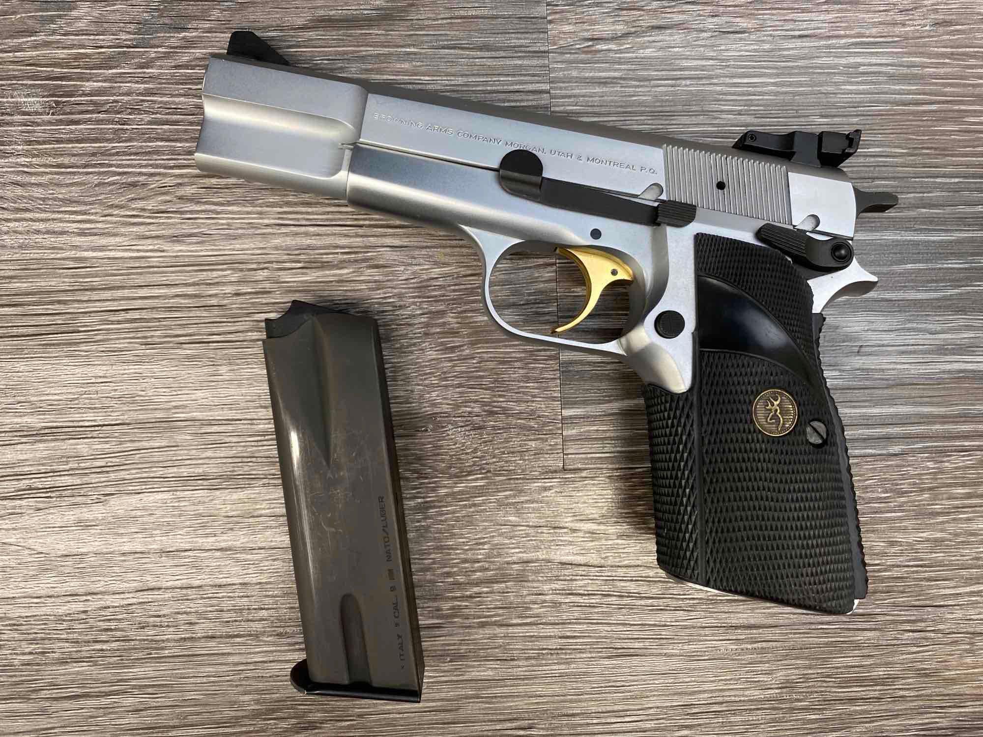 CASED BROWNING HI POWER 9MM SEMI-AUTO PISTOL