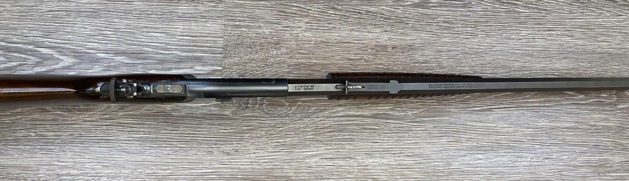 SAVAGE MODEL 1914 SLIDE ACTION TAKEDOWN, .22 S, L or LR CALIBER RIFLE.