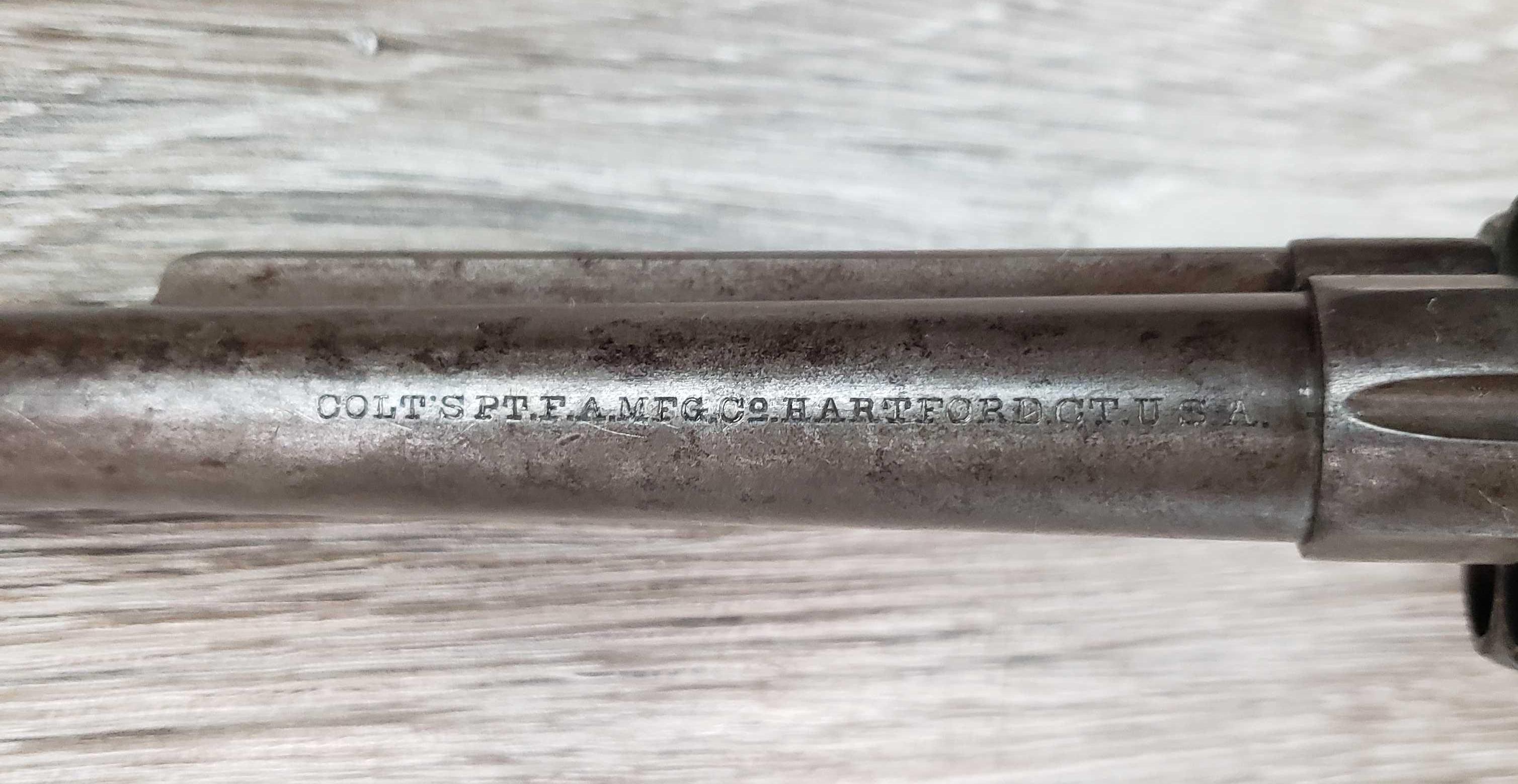 ANTIQUE COLT SAA .45 CAL. 5" BBL. NATURAL MATERIAL GRIPS (CIRCA 1877)