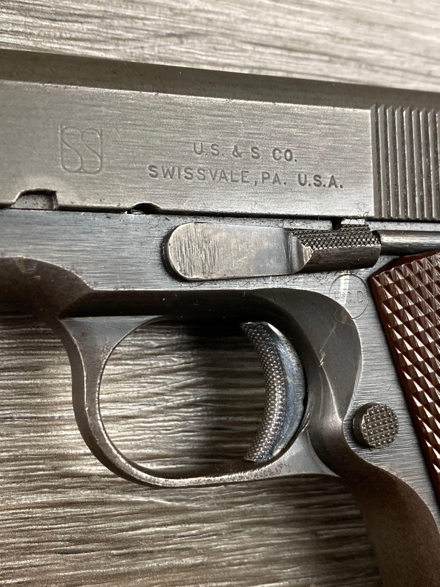 UNION SWITCH & SIGNAL 1911-A1 PISTOL .45 CAL. W/INSCRIPTION (CIRCA 1943)