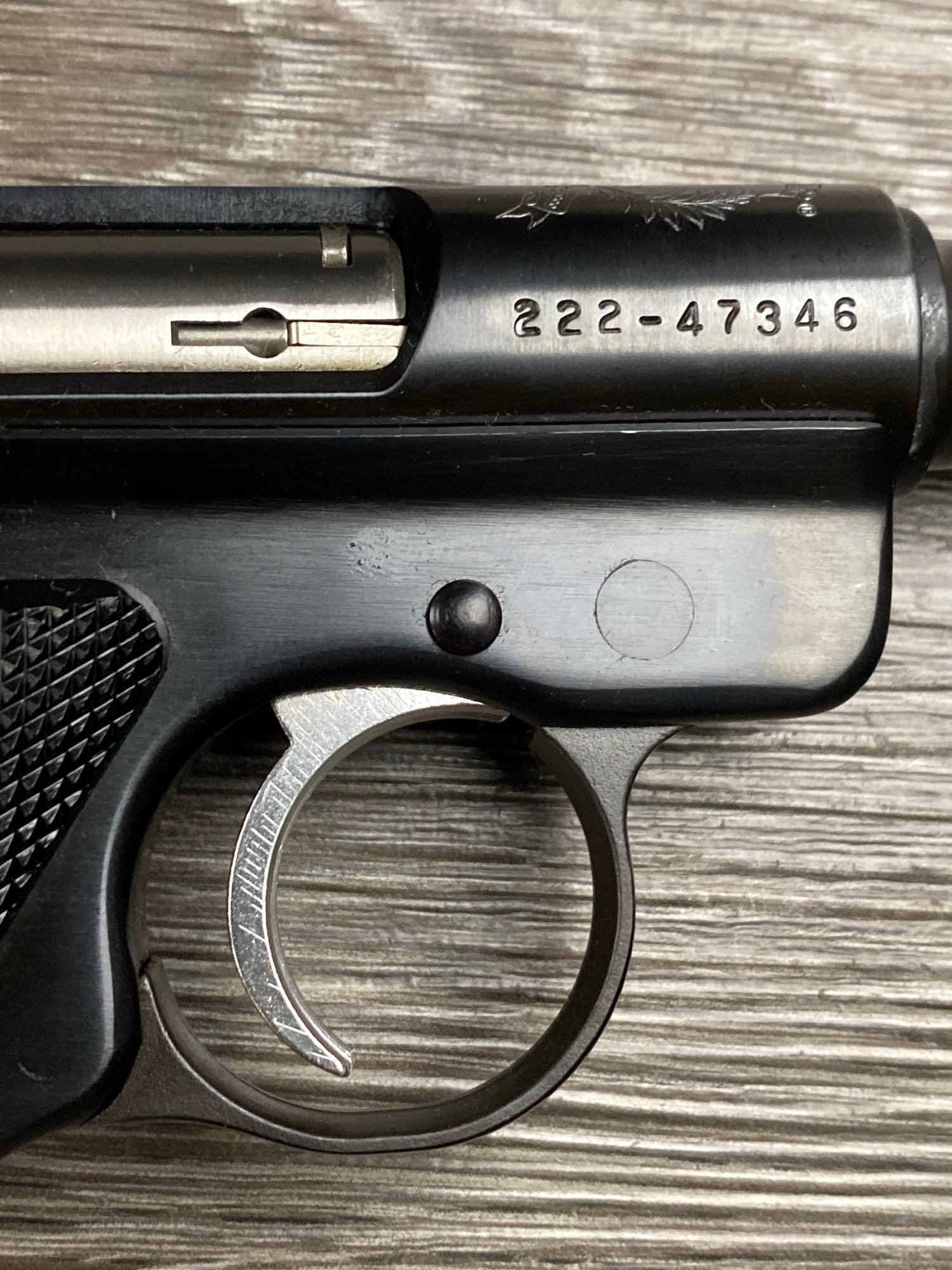LIKE NEW RUGER MK II .22LR 4.75" BBL. REVOLVER W/CASE/DOCS/1 EXTRA MAG
