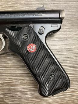 LIKE NEW RUGER MK II .22LR 4.75" BBL. REVOLVER W/CASE/DOCS/1 EXTRA MAG