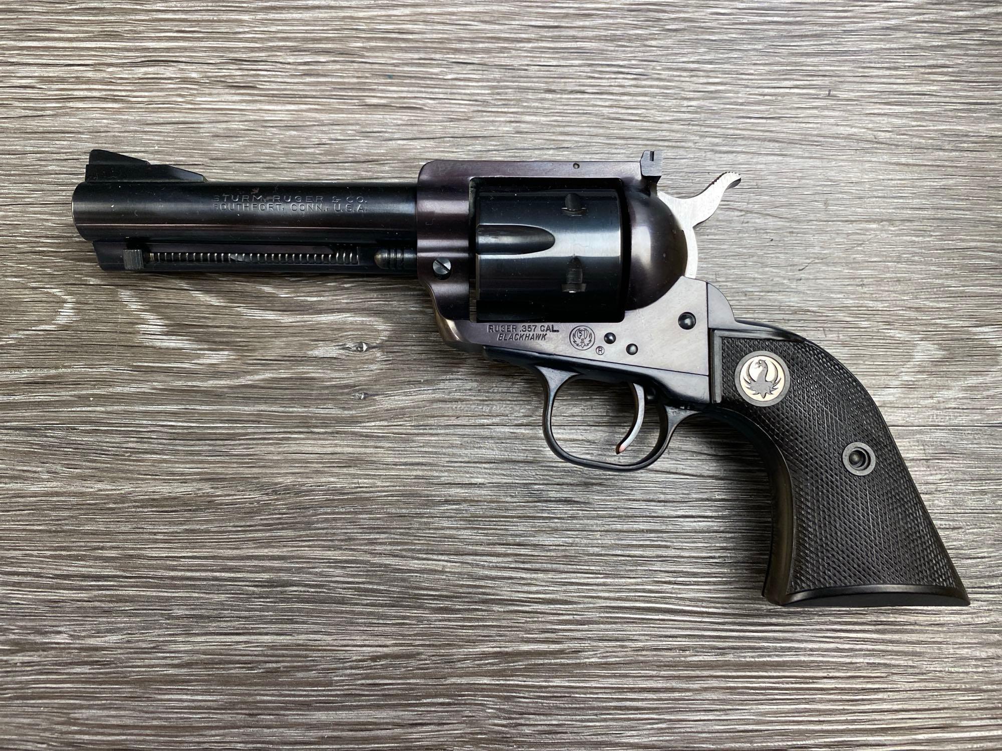 LIKE NEW RUGER BLACKHAWK FLAT TOP SAA .357 MAGNUM 4.5" BBL