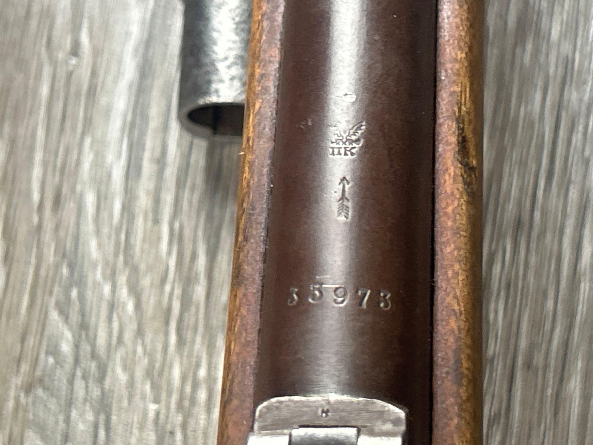 RUSSIAN MODEL 1870 BERDAN II SINGLE SHOT BOLT ACTION RIFLE 10.75 X 58r CAL. CIRCA 1878 w/ BAYONET