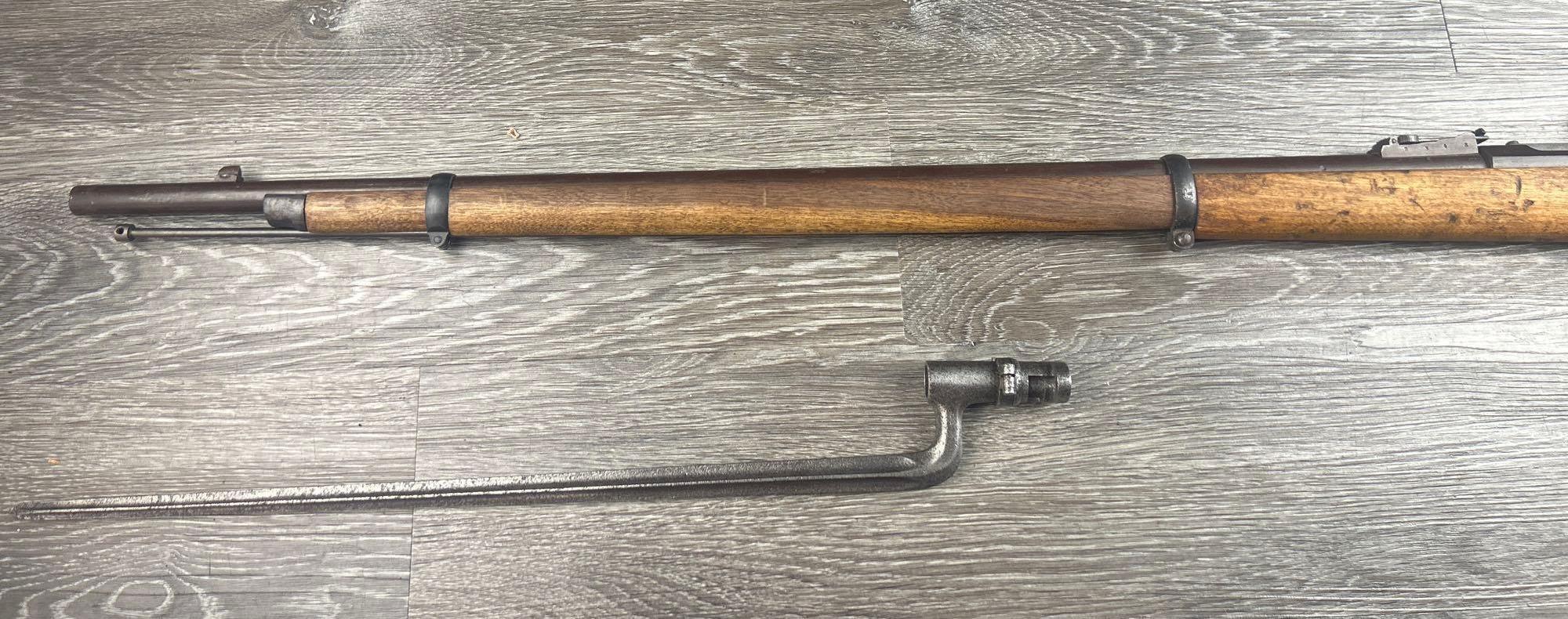 RUSSIAN MODEL 1870 BERDAN II SINGLE SHOT BOLT ACTION RIFLE 10.75 X 58r CAL. CIRCA 1878 w/ BAYONET