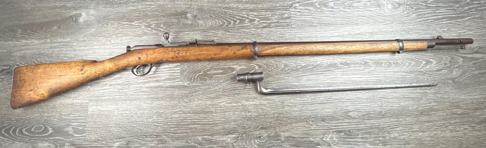 RUSSIAN MODEL 1870 BERDAN II SINGLE SHOT BOLT ACTION RIFLE 10.75 X 58r CAL. CIRCA 1878 w/ BAYONET
