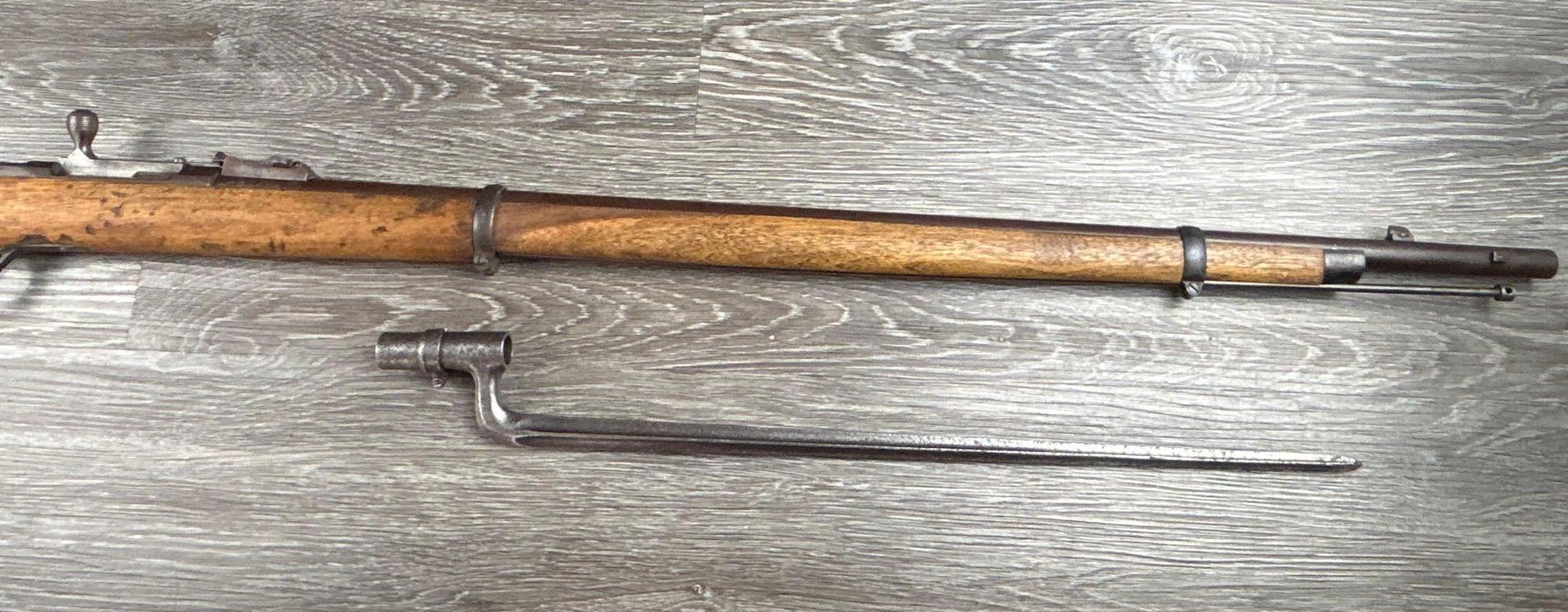 RUSSIAN MODEL 1870 BERDAN II SINGLE SHOT BOLT ACTION RIFLE 10.75 X 58r CAL. CIRCA 1878 w/ BAYONET