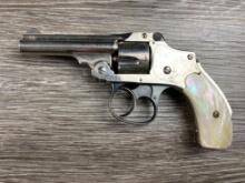 S&W DA HAMMERLESS .32 S&W CAL. 3" BBL NICKEL w/PEARL GRIPS