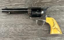 COLT SAA REVOLVER .45 COLT CAL/5.5" (BISLEY BARREL) w/CARVED GRIPS