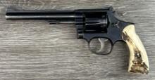 EARLY S&W MODEL K22 TARGET DA REVOLVER .22 LR CAL., w/ STAG GRIPS