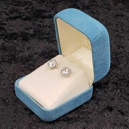 ONE PAIR OF CVD DIAMOND STUD EARRINGS
