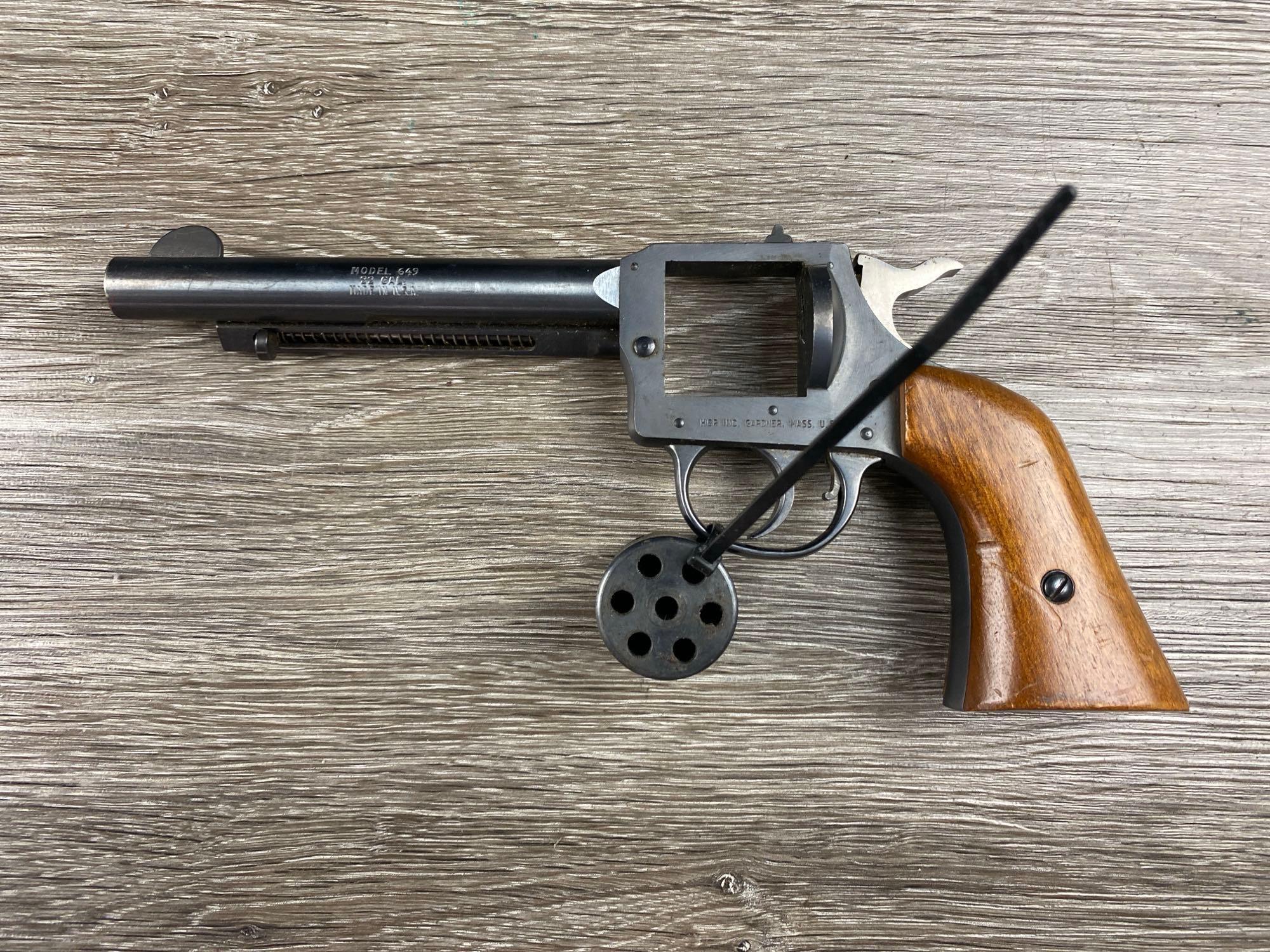 H&R MOD 649 DA REVOLVER W/LEATHER HOLSTER