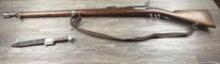 KRAG JORGENSEN MODEL M89 BOLT ACTION RIFLE 8.58R CAL. w/BAYONET, SCABBARD & SLING