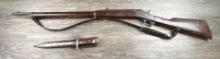 REMINGTON ROLLING BLOCK SINGLE SHOT RIFLE 7MM CAL. w/BAYONET, SCABBARD & SLING