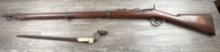 RARE ANTIQUE BELGIAN ALBINI BRAENDLIN SINGLE SHOT BREECH LOADING RIFLE 11MM CAL. w/BAYONET &