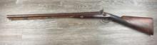 UNMARKED 19TH CENTURY SXS EXPOSED HAMMER PERCUSSION SHOTGUN 12 GAUGE