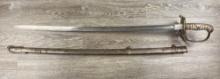 CIVIL WAR OFFICERS EAGLE BASKET GUARD SWORD/SCABBARD