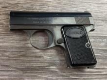 BELGIAN BABY BROWNING SEMI-AUTO PISTOL .25 ACP CAL. w/ FACTORY BOX & BLACK LEATHER BOOT